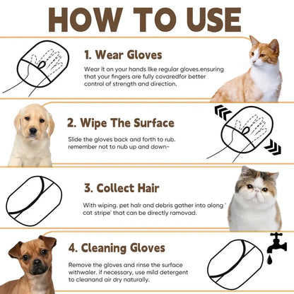 Pet Hair Remover Glove – Easily Removes Fur From Pets & Home