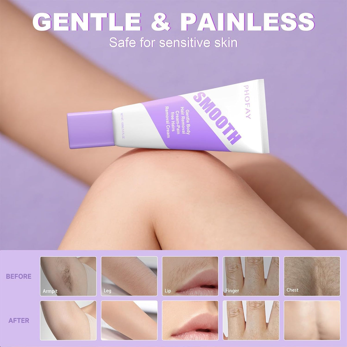 Smooth Hair Removal Cream – 4-Acid Painless Melting Tech For 7-Day Silky Skin