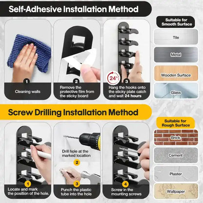 Hat Hook for Wall – Vertical Wall Organizer For Holding 16 Hats Clutter-Free