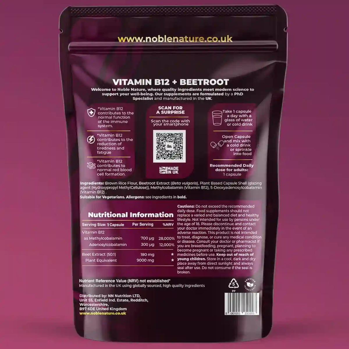 Vitamin B12+Beetroot Capsules – 9000mg High-Absorption Energy Support & Peak Fatigue Reduction