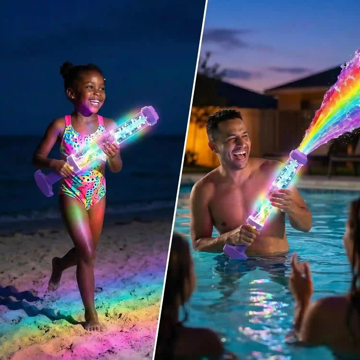 Glowing Rainbow LED Water Blaster – Glowing Rainbow Fireworks For Endless Creative Fun