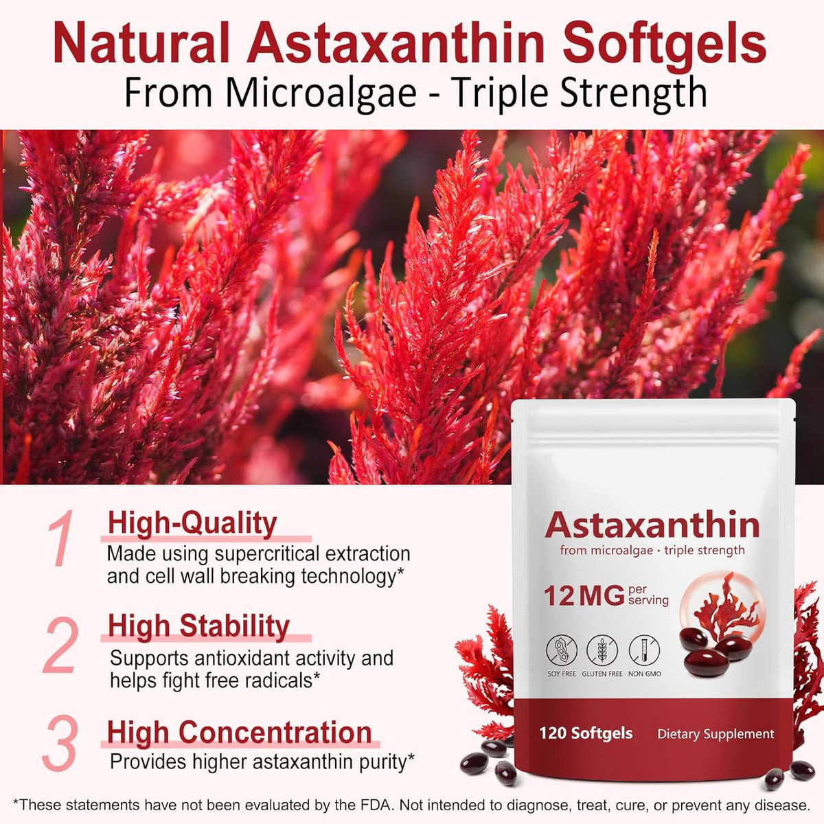 Ultra-Potent 12mg Natural Astaxanthin