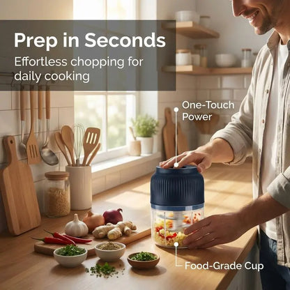 Mini Electric Food Chopper – 6-Blade Cyclone System For Effortless 10-Second Meal Prep