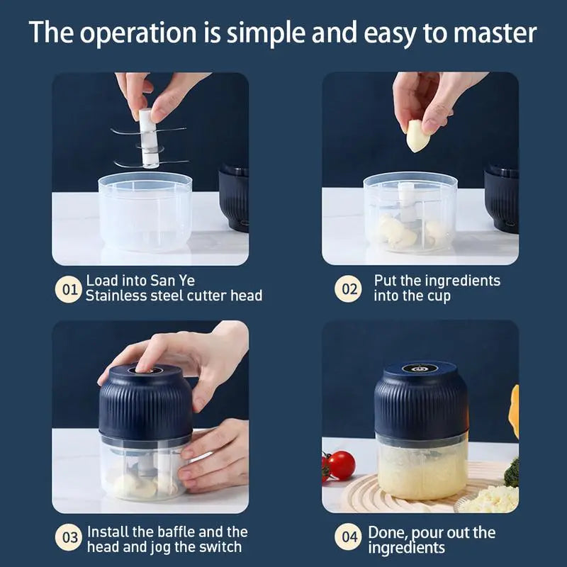 Mini Electric Food Chopper – 6-Blade Cyclone System For Effortless 10-Second Meal Prep