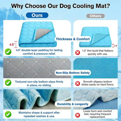 Pet Cooling Mat – Instant Ice Silk Technology For Maximum Summer Comfort