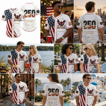 Patriotic Baseball Jersey – Vintage 1776-2026 Eagle Graphic For Celebrating America's 250th Anniversary In Style