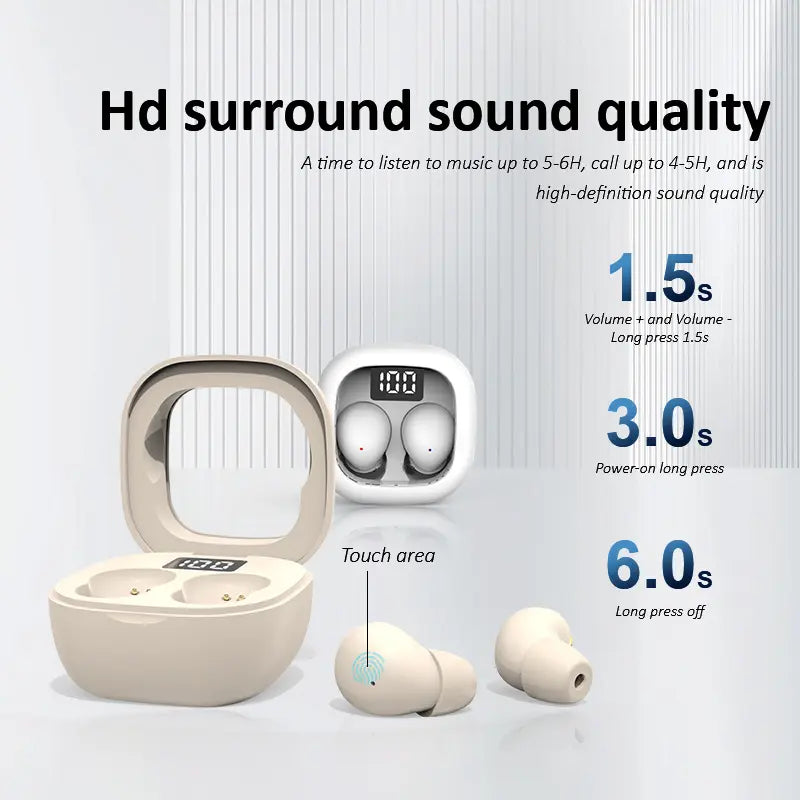 Ultra-Mini Invisible Sleep Earbuds — Zero-Pressure Side-Sleeping & All-Night Comfort