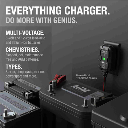 Smart 6V & 12V Battery Charger, Maintainer & Desulfator for Car, Motorcycle & Marine
