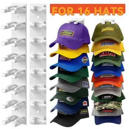 Hat Hook for Wall – Vertical Wall Organizer For Holding 16 Hats Clutter-Free